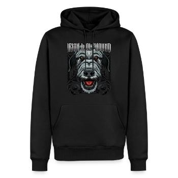 Modern Irish Wolfhound | Trendy dog head gift - Men’s Premium Organic Hoodie - black - Front - Nico (187cm)
