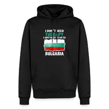 Bulgaria - Men’s Premium Organic Hoodie - black - Front - Nico (187cm)