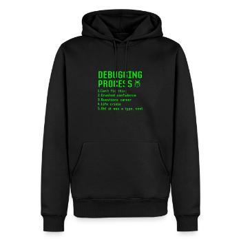 Debugging Process Funny Programmer Coder Gift Idea - Men’s Premium Organic Hoodie - black - Front - Nico (187cm)