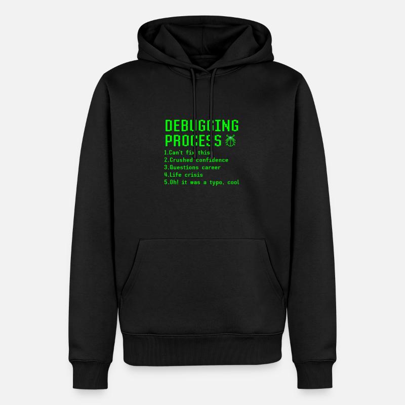 Debugging-Prozess Lustige Programmierer Coder Geschenkidee - Männer Premium Bio Hoodie - Schwarz