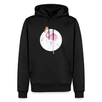 Illustration de couronne de princesse Flamingo - Sweat à capuche Premium bio Homme - noir - Devant - Nico (187cm)