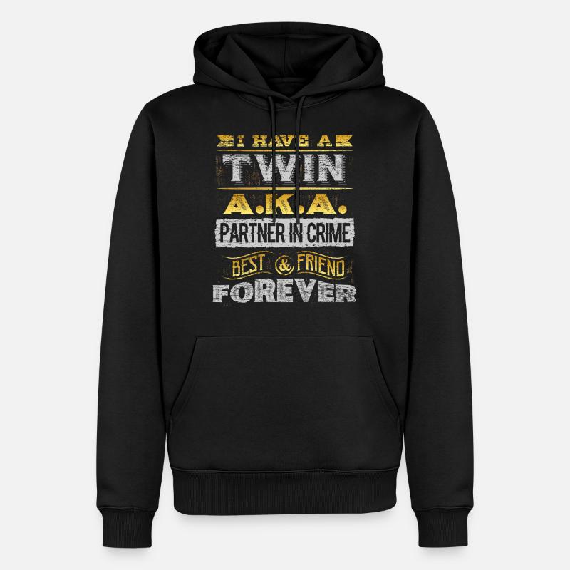 Jumeaux Gémeaux Jumeaux - Sweat à capuche Premium bio Homme - noir