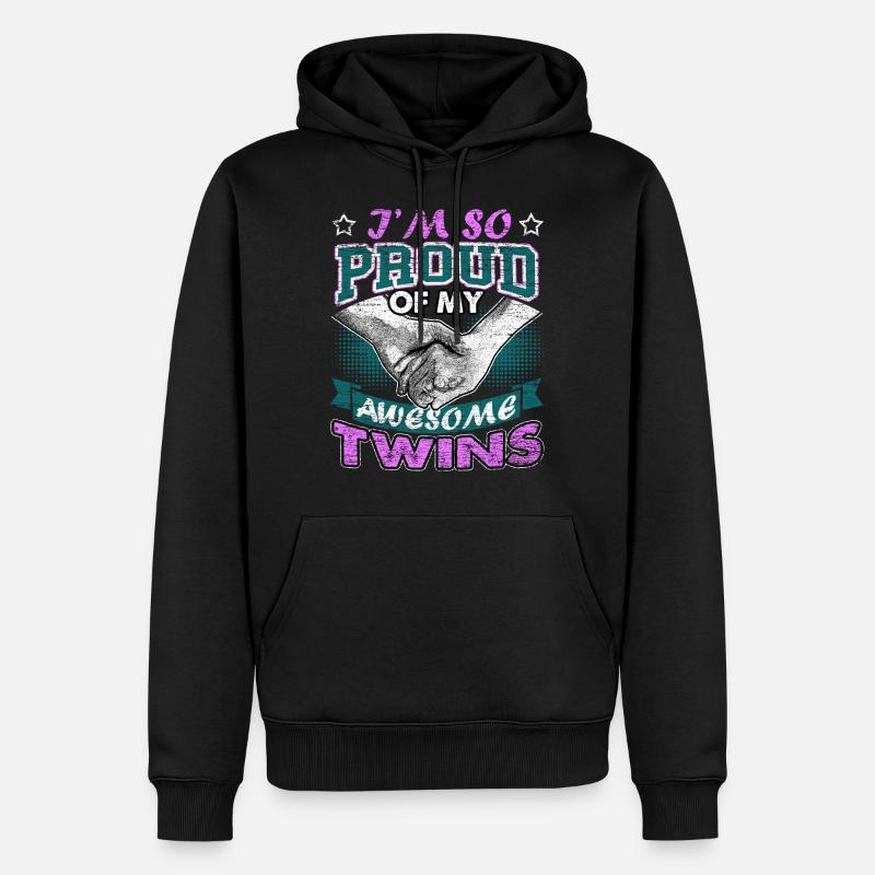 Zwillinge Zwilling - Männer Premium Bio Hoodie - Schwarz