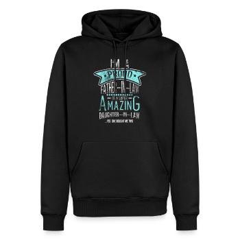 Fier beau-père - Sweat à capuche Premium bio Homme - noir - Devant - Nico (187cm)