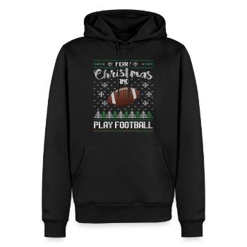 Joyeux Noël et cadeau de football américain - Sweat à capuche Premium bio Homme - noir - Devant - Nico (187cm)