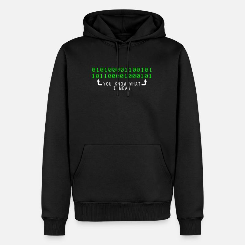 Geek Binaercode Informatik - Männer Premium Bio Hoodie - Schwarz