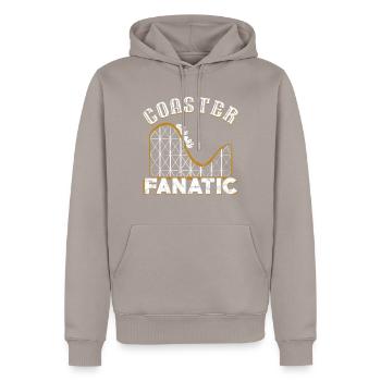 montagnes russes - Sweat à capuche Premium bio Homme - taupe - Devant - Nico (187cm)