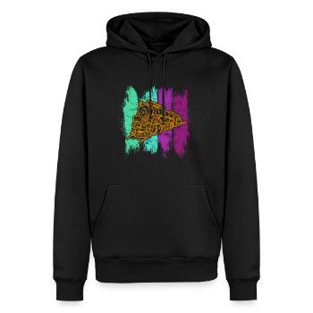 Zug - Männer Premium Bio Hoodie - Schwarz - Vorne - Nico (187cm)