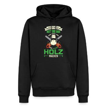 Holz machen Waldarbeiter Holzfäller Fortwirt Motiv - Männer Premium Bio Hoodie - Schwarz - Vorne - Nico (187cm)