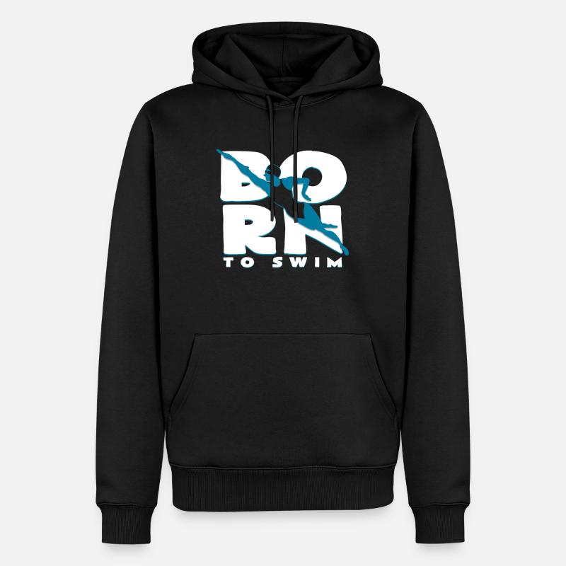 Schwimmer - Männer Premium Bio Hoodie - Schwarz