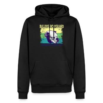 Old English Bulldog dein Bodyguard und Freund - Männer Premium Bio Hoodie - Schwarz - Vorne - Nico (187cm)
