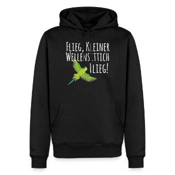 Fly little budgie gift bird friend - Men’s Premium Organic Hoodie - black - Front - Nico (187cm)