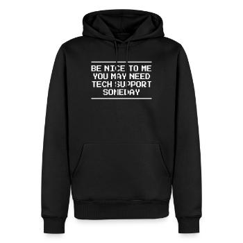 Tech Support Informatik Computer IT Technik - Männer Premium Bio Hoodie - Schwarz - Vorne - Nico (187cm)