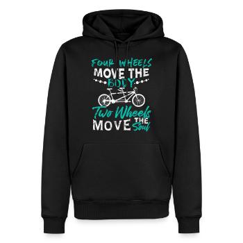 Tandem Fahrrad - Männer Premium Bio Hoodie - Schwarz - Vorne - Nico (187cm)