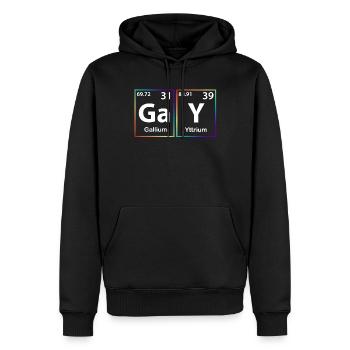 Gay Periodic Table Elements Spelling - Men’s Premium Organic Hoodie - black - Front - Nico (187cm)