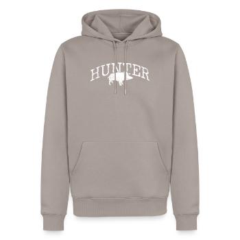 Chasse au sanglier Jaeger - Sweat à capuche Premium bio Homme - taupe - Devant - Nico (187cm)