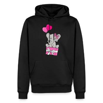 Baby Elefant Liebe Geschenk Geschenkidee - Männer Premium Bio Hoodie - Schwarz - Vorne - Nico (187cm)