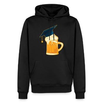 Chapeau de graduation personnalisé - Sweat à capuche Premium bio Homme - noir - Devant - Nico (187cm)