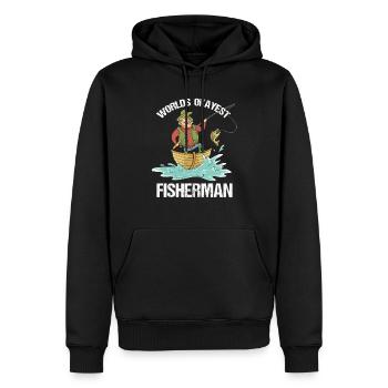 Angeln Geschenk fischen Fische lustig Karpfen - Männer Premium Bio Hoodie - Schwarz - Vorne - Nico (187cm)
