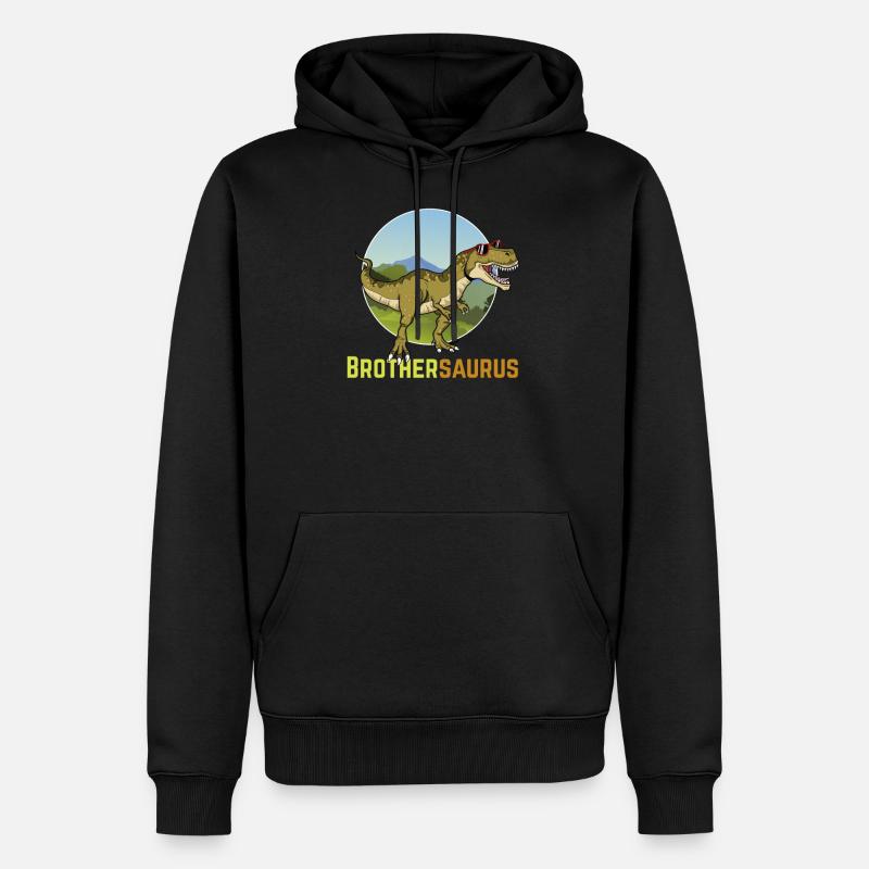 Brothersaurus - Männer Premium Bio Hoodie - Schwarz