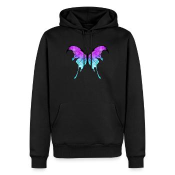 Schmetterling - Männer Premium Bio Hoodie - Schwarz - Vorne - Nico (187cm)