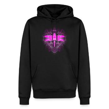 libellule - Sweat à capuche Premium bio Homme - noir - Devant - Nico (187cm)
