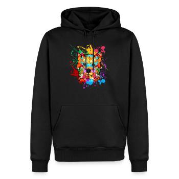 Shiba Inu Dog Splatter Graffiti Splash Gift - Men’s Premium Organic Hoodie - black - Front - Nico (187cm)