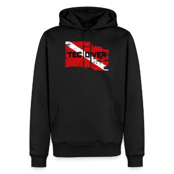TEC DIVER - Sweat à capuche Premium bio Homme - noir - Devant - Nico (187cm)
