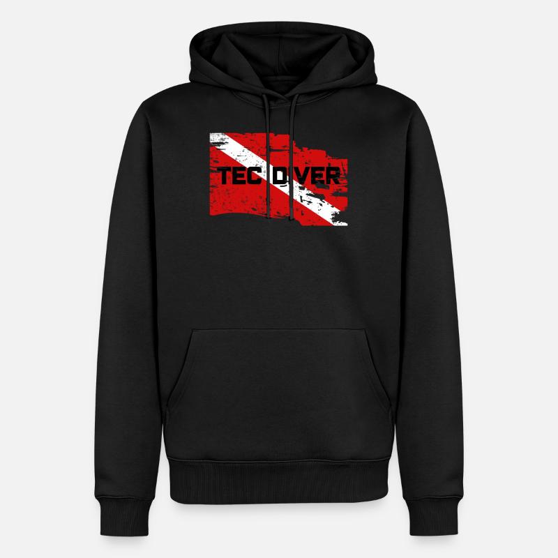 TEC DIVER - Sweat à capuche Premium bio Homme - noir