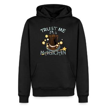 Trust me I'm a magician - Männer Premium Bio Hoodie - Schwarz - Vorne - Nico (187cm)
