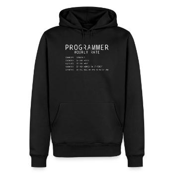 Salaire horaire du programmeur - Sweat à capuche Premium bio Homme - noir - Devant - Nico (187cm)
