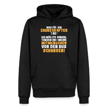 Magical Day Singing Dancing Bus Gift - Men’s Premium Organic Hoodie - black - Front - Nico (187cm)