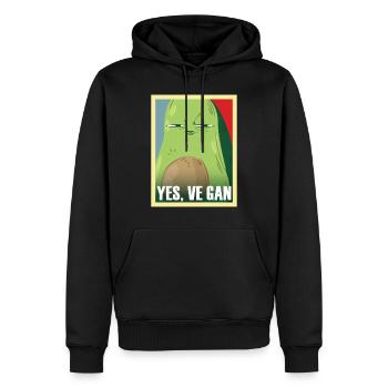 Vegan Yes Ve Gan T-Shirt Yes We Can - Männer Premium Bio Hoodie - Schwarz - Vorne - Nico (187cm)