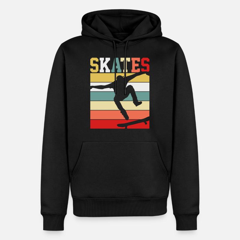 Skateboard retro - Sweat à capuche Premium bio Homme - noir