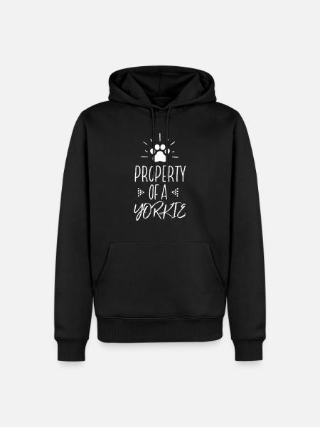 Propriété d’un Yorkie - Sweat à capuche Premium bio Homme - noir