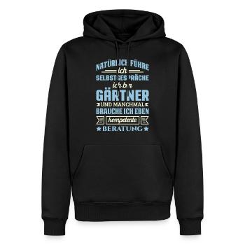 Gärtner Gärtnerei Gartenbau Spruch Gartenbauer - Männer Premium Bio Hoodie - Schwarz - Vorne - Nico (187cm)