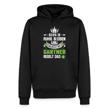 Gärtner Gärtnerei Gartenbau Spruch Gartenbauer - Männer Premium Bio Hoodie - Schwarz - Vorne - Nico (187cm)