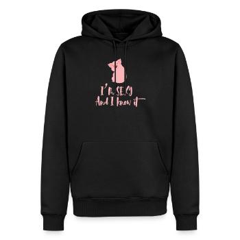 Sexy Schweinchen T-Shirt & Geschenk - Männer Premium Bio Hoodie - Schwarz - Vorne - Nico (187cm)