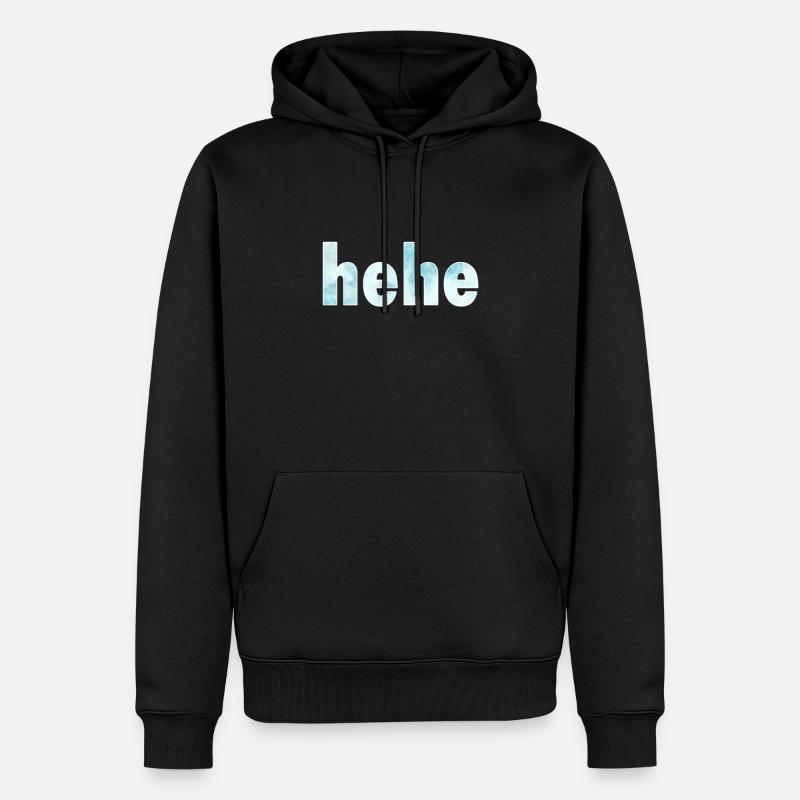 hehe - Männer Premium Bio Hoodie - Schwarz