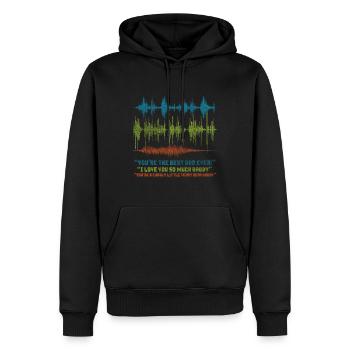Merci papa papa papa fille cadeau - Sweat à capuche Premium bio Homme - noir - Devant - Nico (187cm)