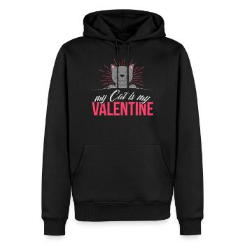 Mon chat est mon geek cadeau Saint-Valentin - Sweat à capuche Premium bio Homme - noir - Devant - Nico (187cm)