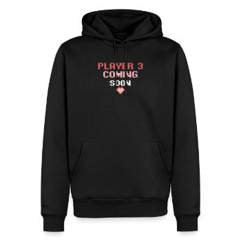 Gamer-Paar-Spieler 3 Schwangerschafts-Mitteilungs-Geschenk - Männer Premium Bio Hoodie - Schwarz - Vorne - Nico (187cm)