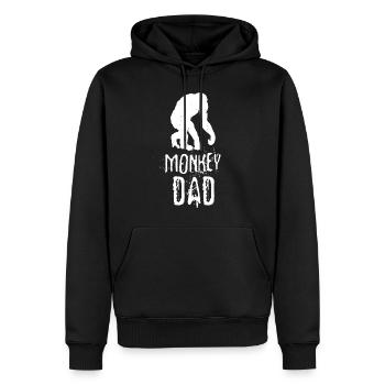 Singe papa père singe gorille chimpanzé - Sweat à capuche Premium bio Homme - noir - Devant - Nico (187cm)