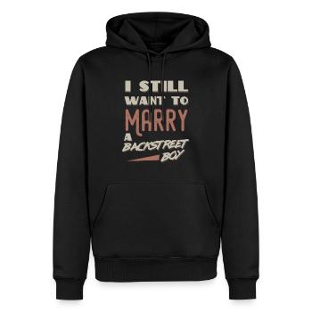 I Still want to marry a backstreet boy - Sweat à capuche Premium bio Homme - noir - Devant - Nico (187cm)