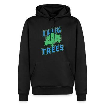 J'embrasse les arbres Chemise drôle pour les amoureux de la nature - Sweat à capuche Premium bio Homme - noir - Devant - Nico (187cm)