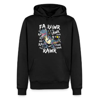 Dinosaur Christmas TShirt Fa Rawr Boys Kids - Men’s Premium Organic Hoodie - black - Front - Nico (187cm)
