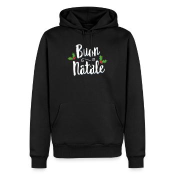 Buon Natale Christmas T-Shirt Italien Italiener fröhlich - Männer Premium Bio Hoodie - Schwarz - Vorne - Nico (187cm)