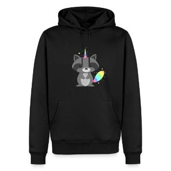 Magical Racoonicorn Sparkly Hybrid Animal Tee - Men’s Premium Organic Hoodie - black - Front - Nico (187cm)