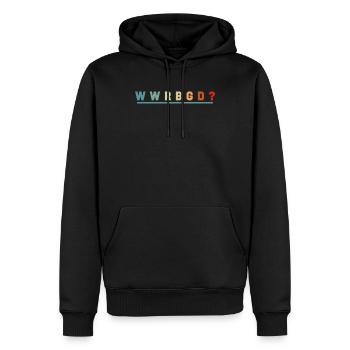 WWRBGD? RBG Ruth Bader Ginsburg Retro Feministin - Männer Premium Bio Hoodie - Schwarz - Vorne - Nico (187cm)