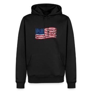 flag of usa - flag - Men’s Premium Organic Hoodie - black - Front - Nico (187cm)